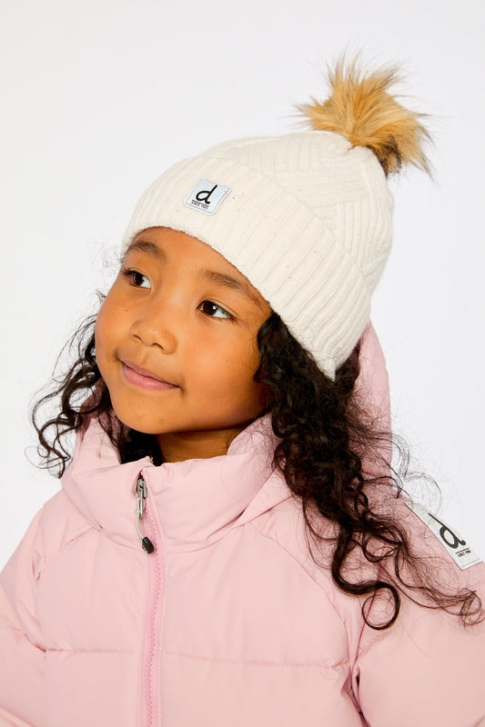 Winter Knit Hat With Pompom Off-White-1