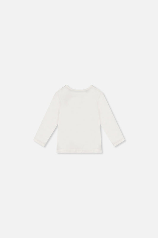 Baby Organic Cotton Long Sleeve T-Shirt Off-White-1