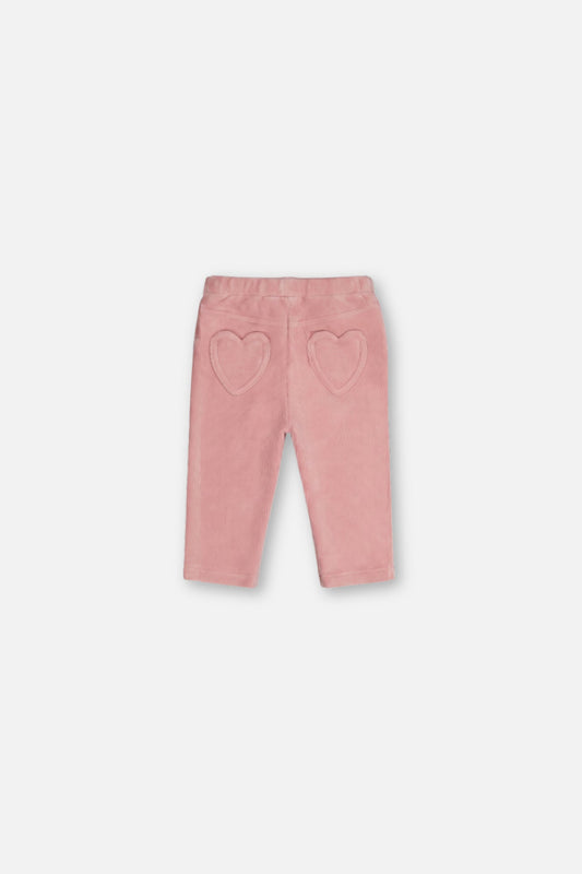 Baby Stretch Velour Treggings Pale Dusty Pink-1
