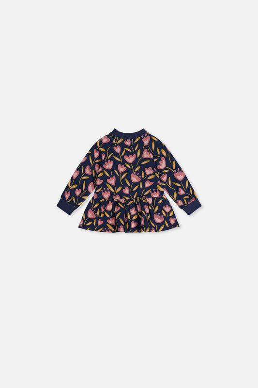 Baby French Terry Top Blue Tulip Print-1
