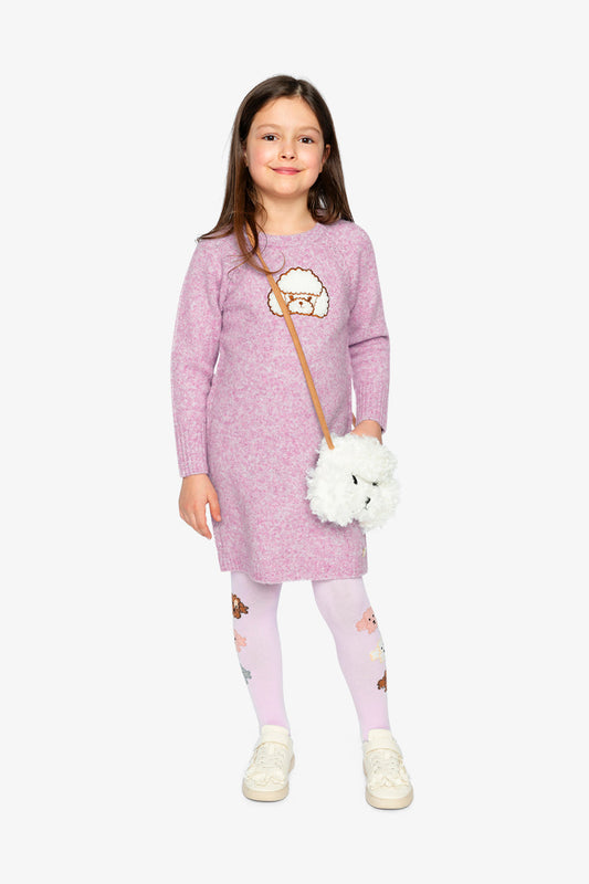 Poodle Knit Dress Lavender-1