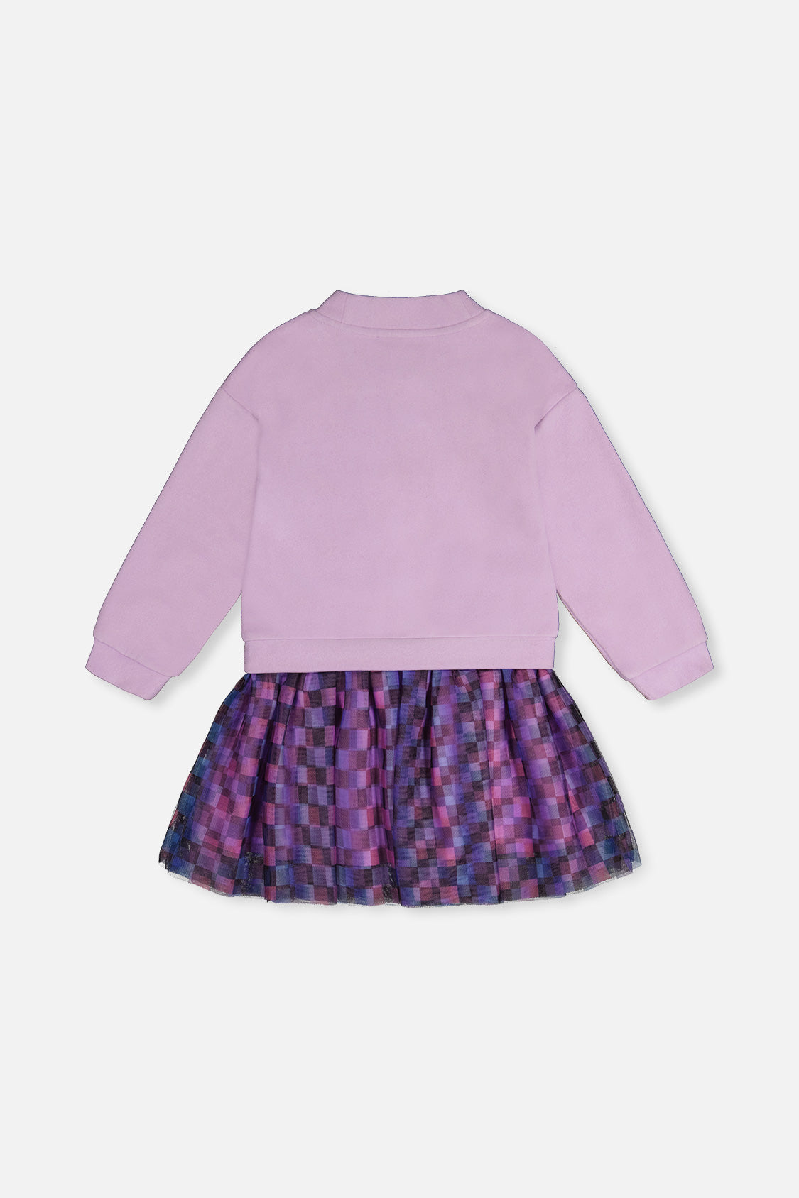 Bi-Material Dress Violet-4