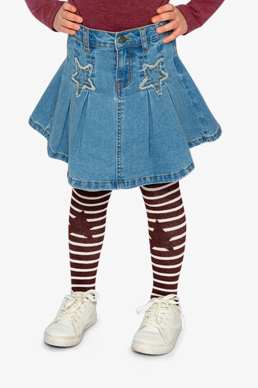 Pleated Skirt Navy Blue Denim-1