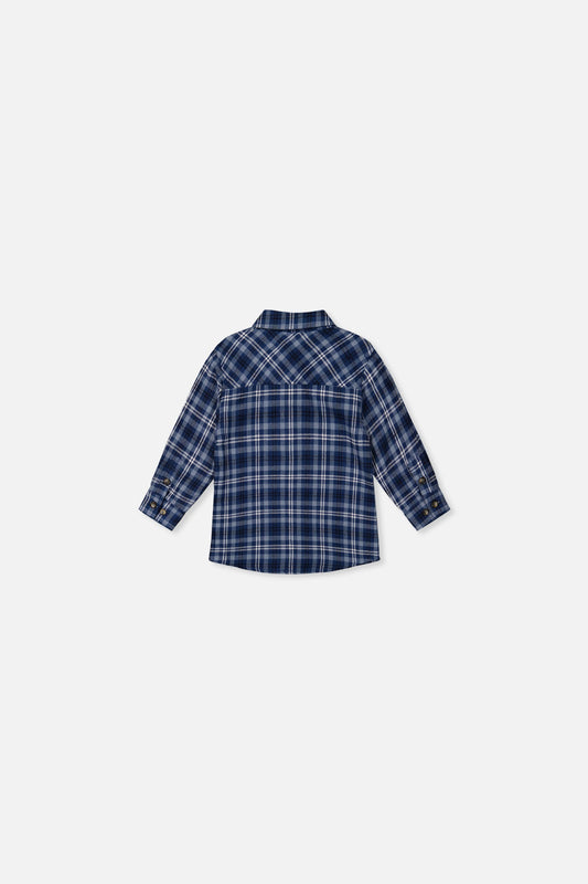 Baby Plaid Shirt Blue And White-1