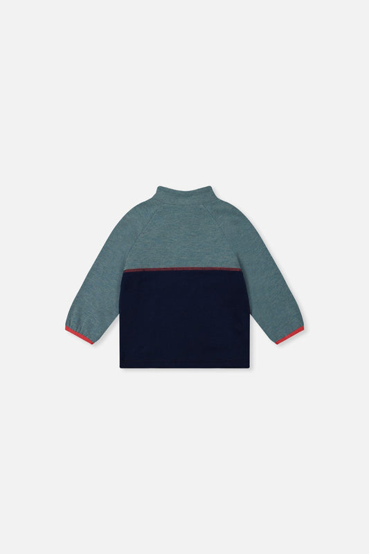 Baby Zip Mock Neck Top Pale Turquoise-1