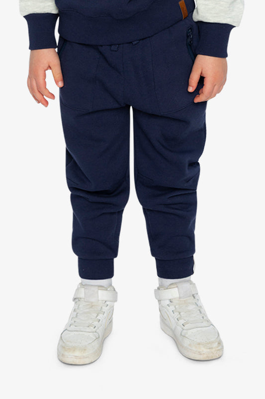 Fleece Sweatpants With Pockets Dark Blue-1