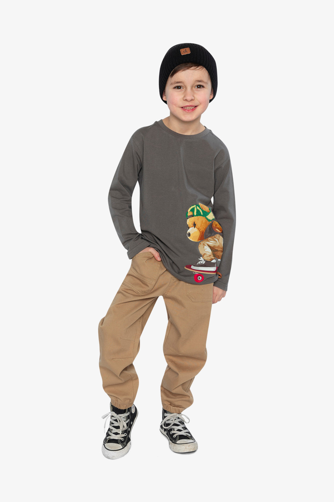 Long Sleeve Organic Cotton T-Shirt Dark Grey-4