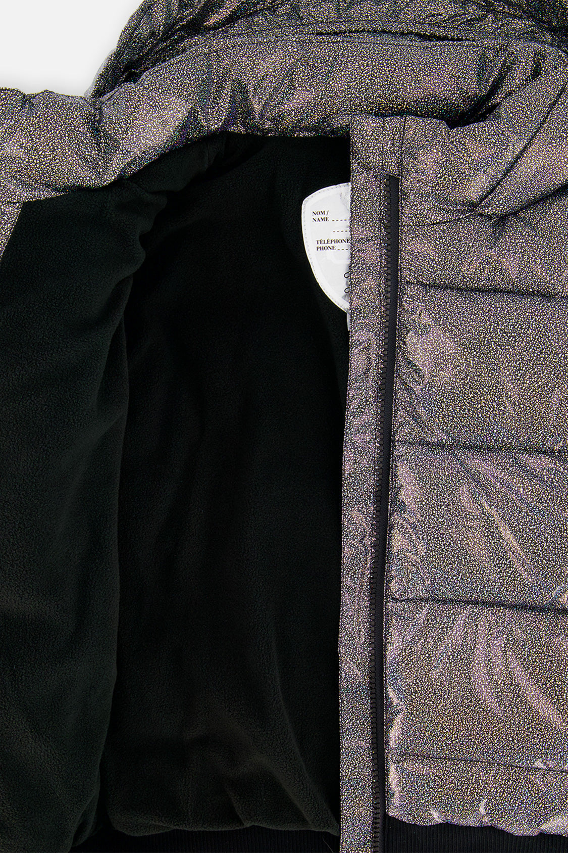 Winter Puffy Jacket Black Glitter-3