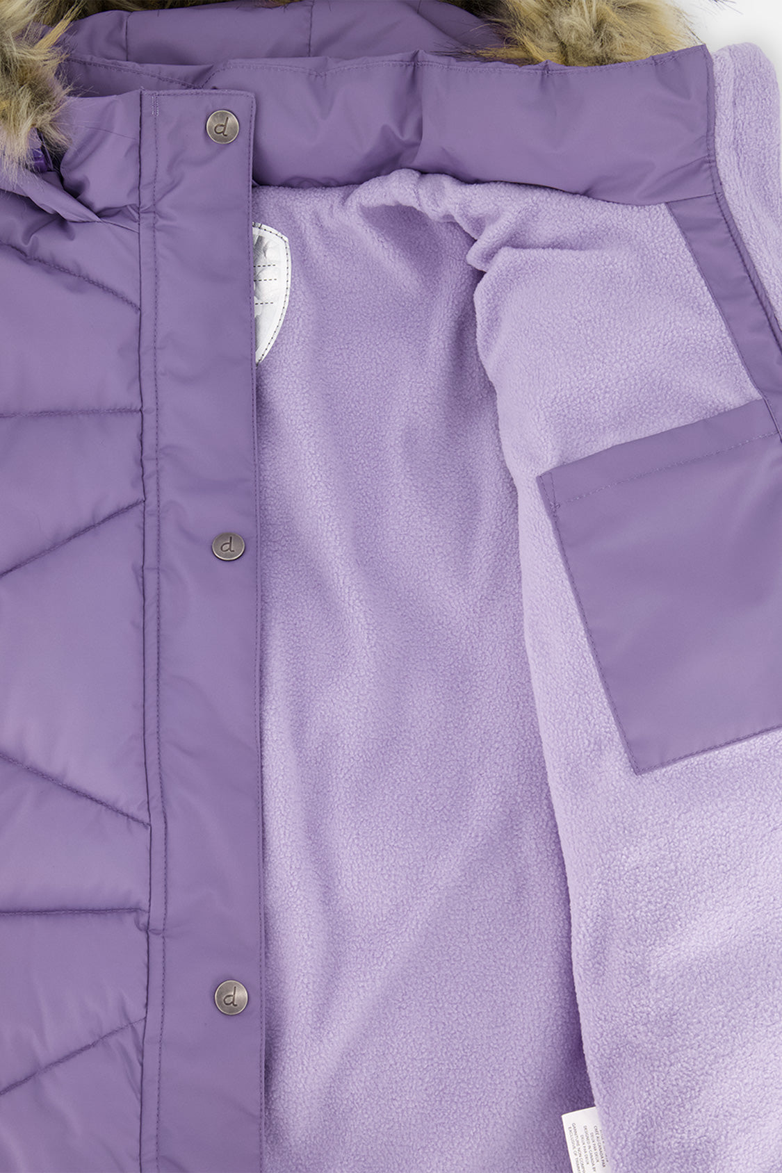 Long Winter Puffer Coat Violet-3