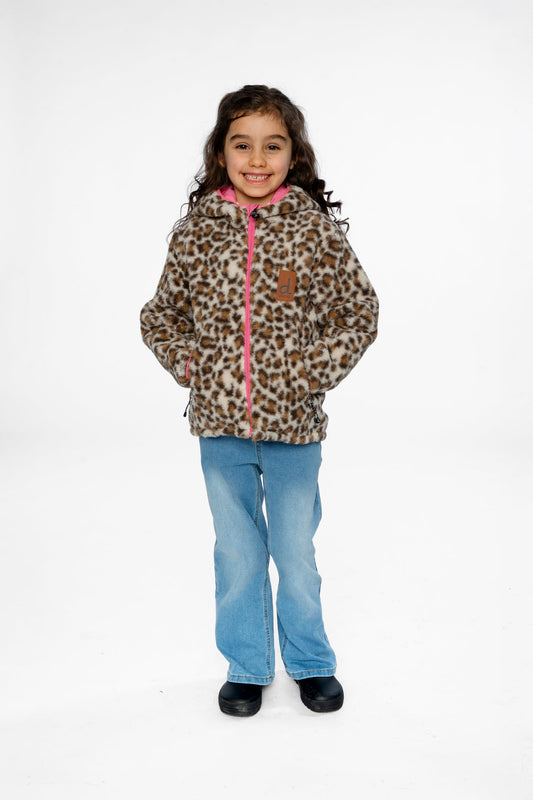 Reversible Mid-Season Jacket Pink And Leopard-1