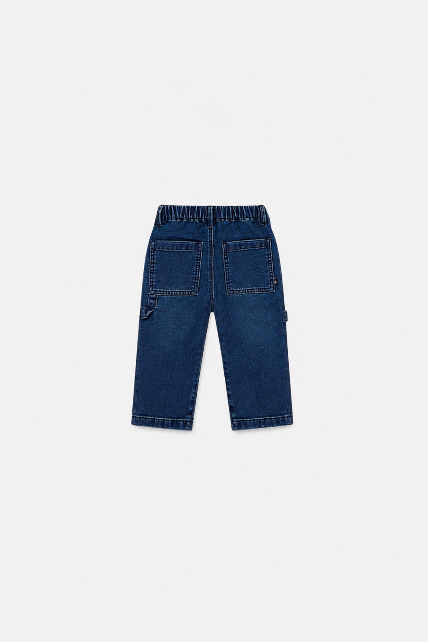 Baby French Terry Denim Pants Navy Blue-1