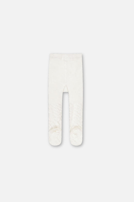Baby Knit Textured Tights Off-White-1