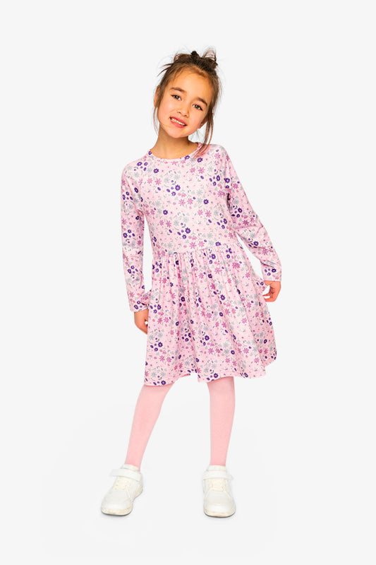Long Sleeve Dress Rose Print Daisies-1