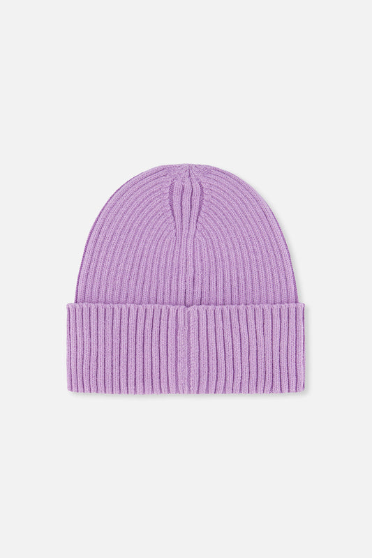 Ribbed Knit Hat Lavender-1
