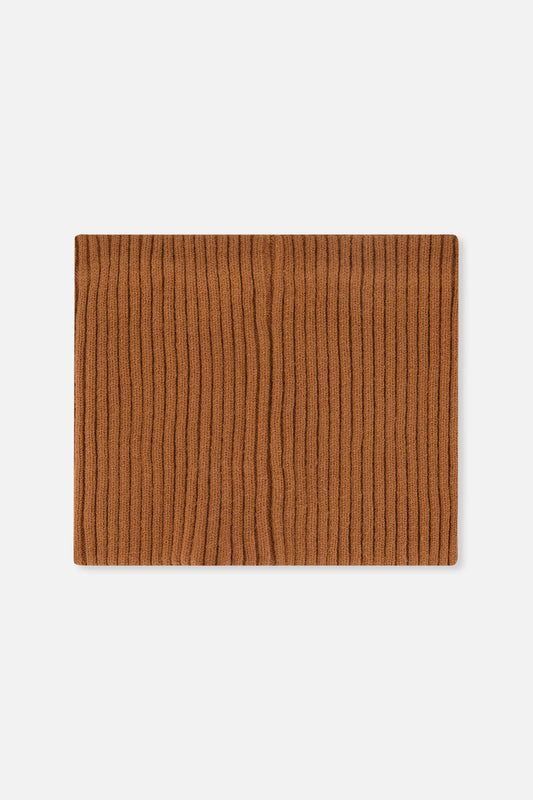 Ribbed Knit Neckwarmer Brown Sugar-1