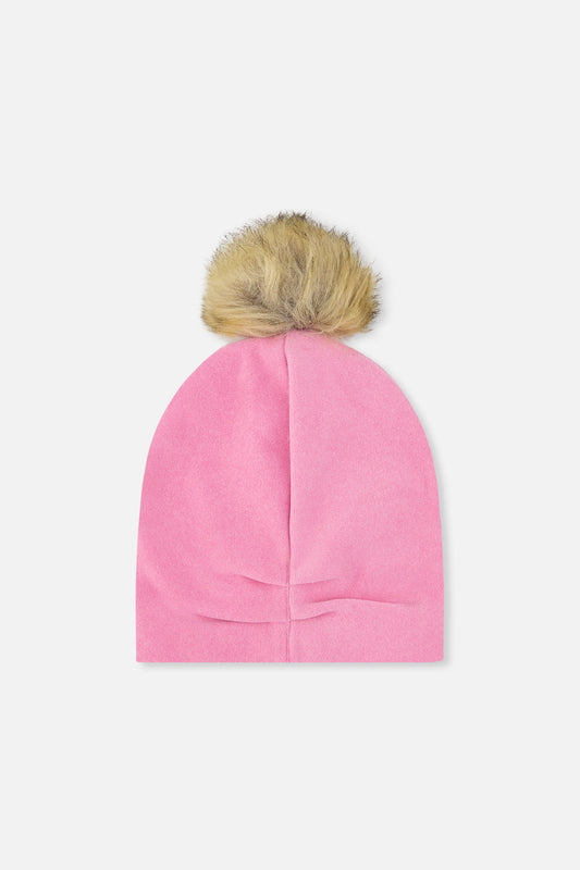 Baby Jersey Hat With Pompom Pink-1