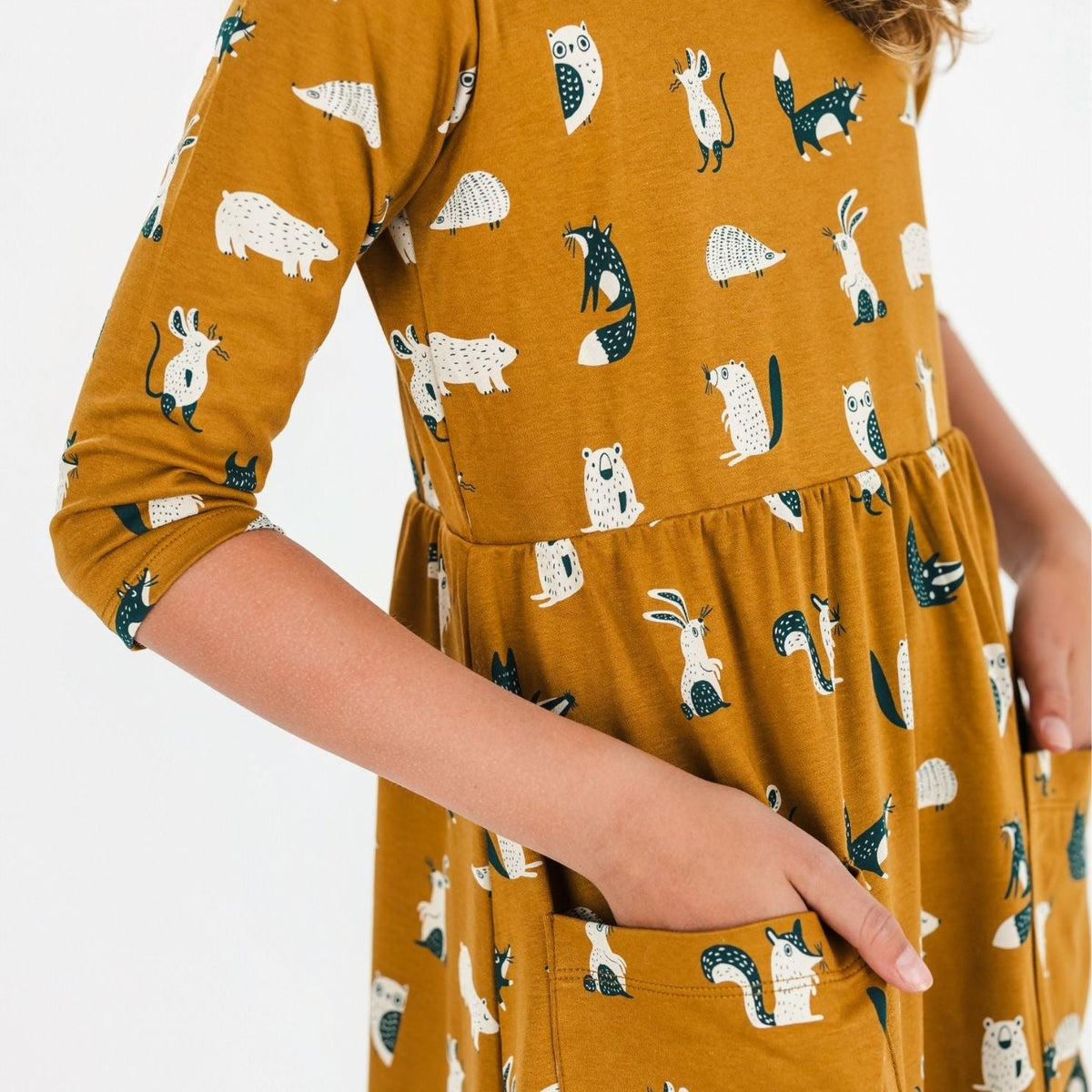 Youth Bamboo Clementine Dress | Scandi Critters-1
