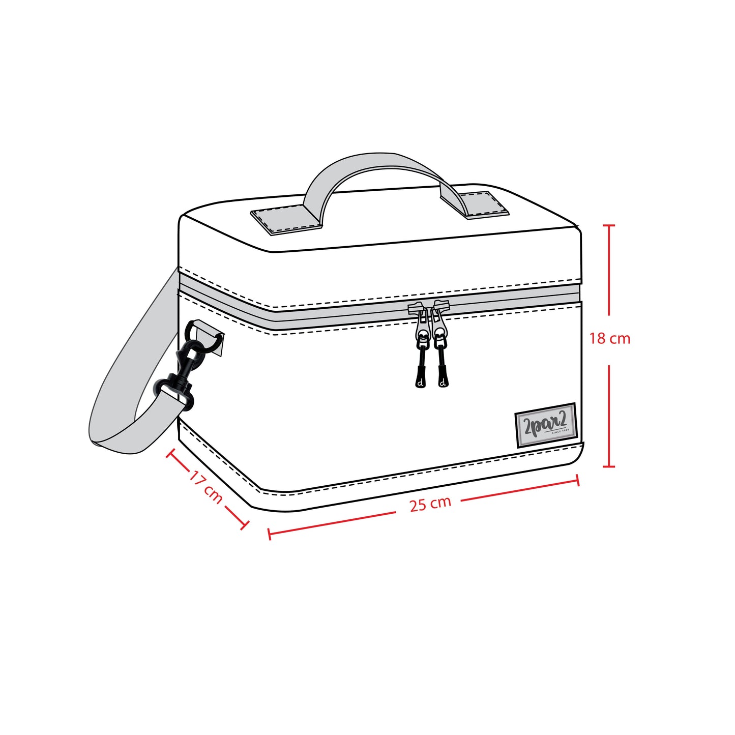 Lunch Box Black Retro Flower Print-3