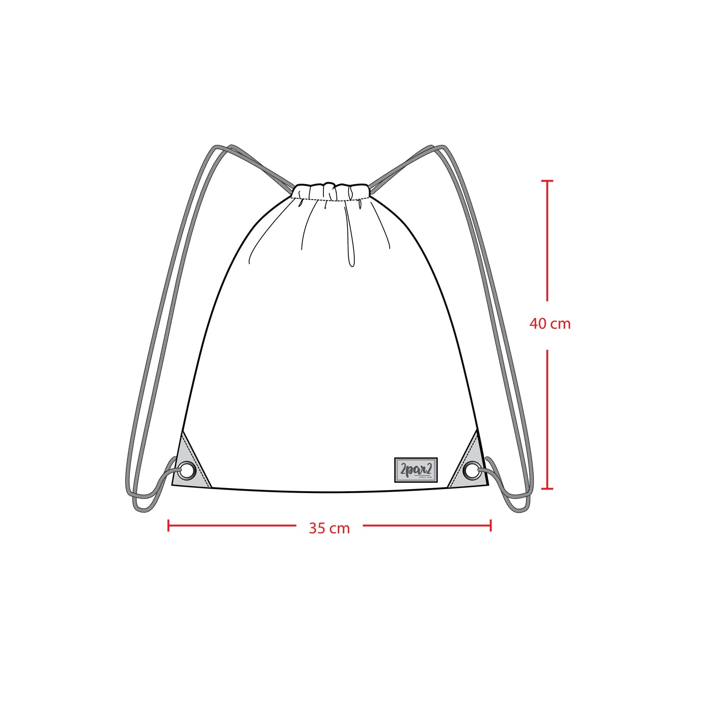 Drawstring Bag Rainbow Heart Print-3
