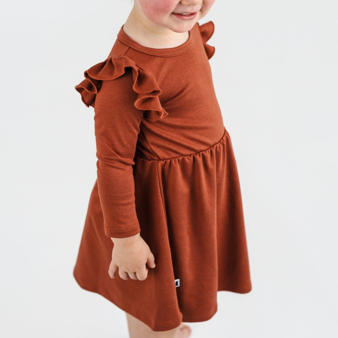 Baby/Kids' Bamboo Harper Dress | Burnt Brick-4