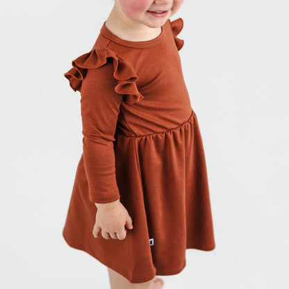 Baby/Kids' Bamboo Harper Dress | Burnt Brick-4
