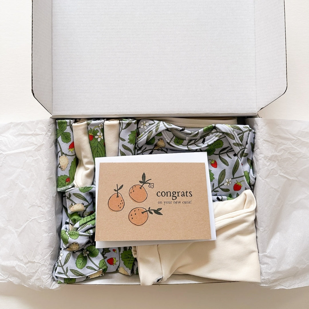 Bamboo Baby Capsule Gift Box - Strawberry Patch & Cream-6