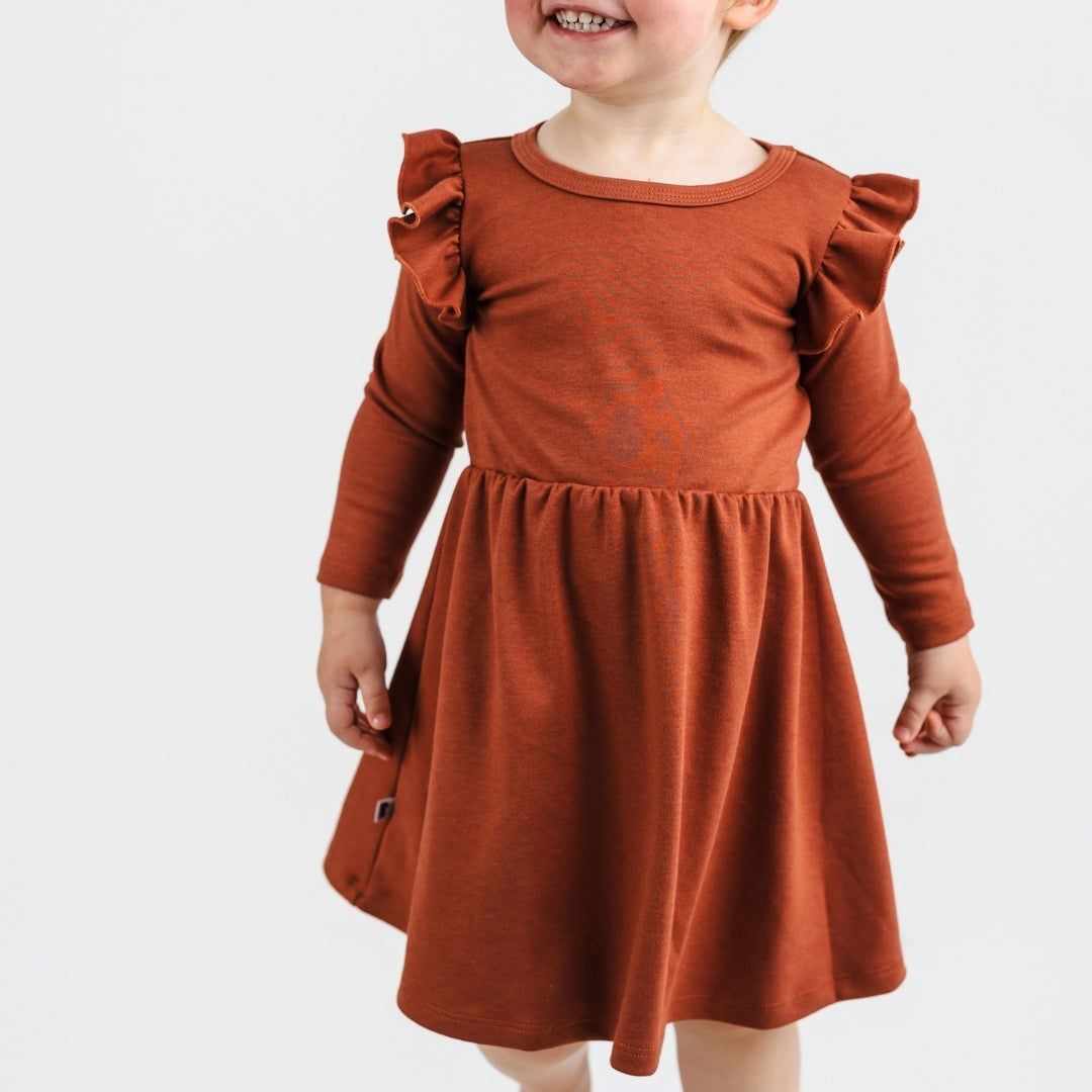 Baby/Kids' Bamboo Harper Dress | Burnt Brick-3