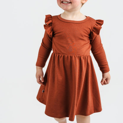 Baby/Kids' Bamboo Harper Dress | Burnt Brick-3