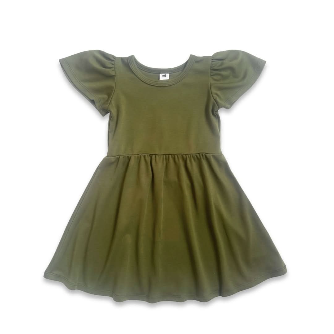 Kids’ Bamboo Kaia Dress | Palm Fronds-2