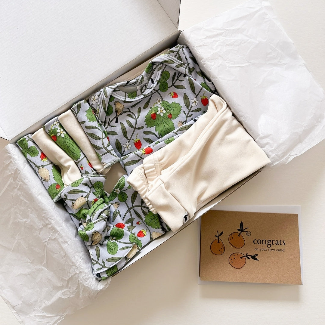 Bamboo Baby Capsule Gift Box - Strawberry Patch & Cream-5