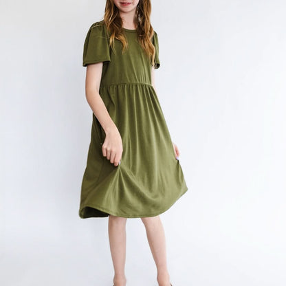 Youth Bamboo Kaia Dress | Palm Fronds-2