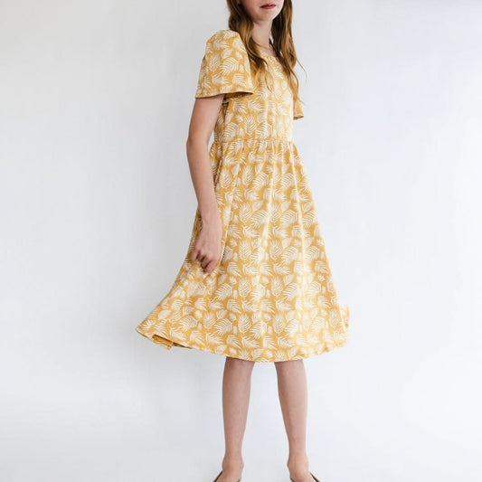 Youth Bamboo Kaia Dress | Palm Fronds-1