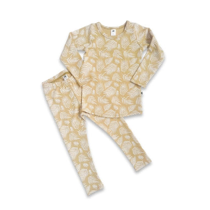 Kids' 2-Piece Bamboo Long Sleeve Lounge Set | Palm Fronds-0