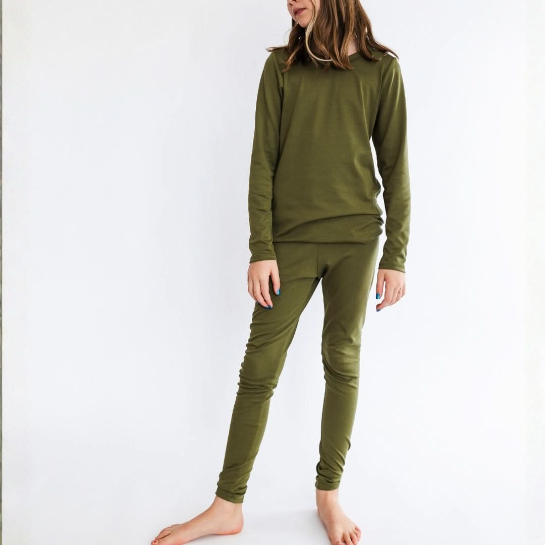 Youth 2-Piece Bamboo Long Sleeve Lounge Set | Palm Fronds-3