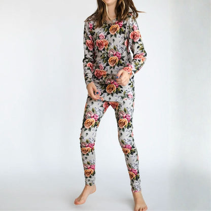 Youth 2-Piece Bamboo Long Sleeve Lounge Set | Palm Fronds-4