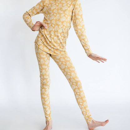 Youth 2-Piece Bamboo Long Sleeve Lounge Set | Palm Fronds-1