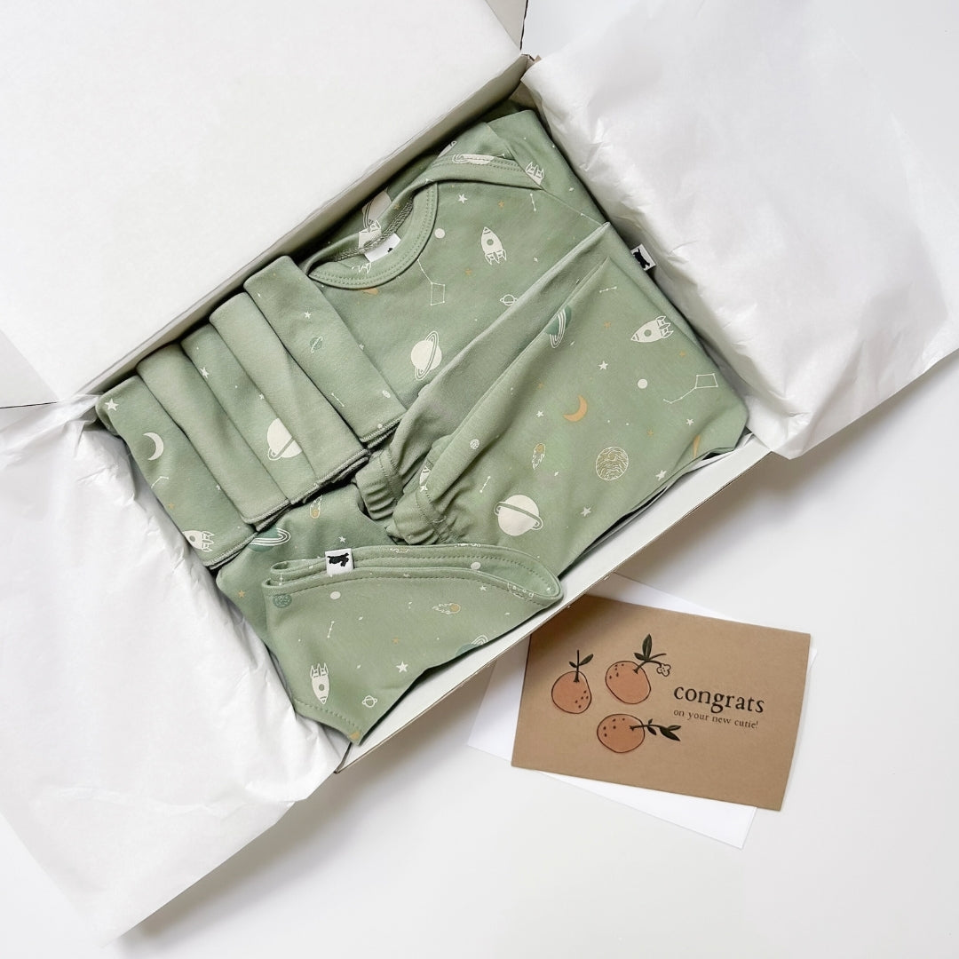 Bamboo Baby Capsule Gift Box - Outer Space & Sage-5