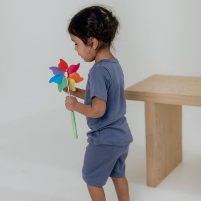 Baby/Kids 2-Piece Bamboo Short Sleeve Henley Lounge Set-1