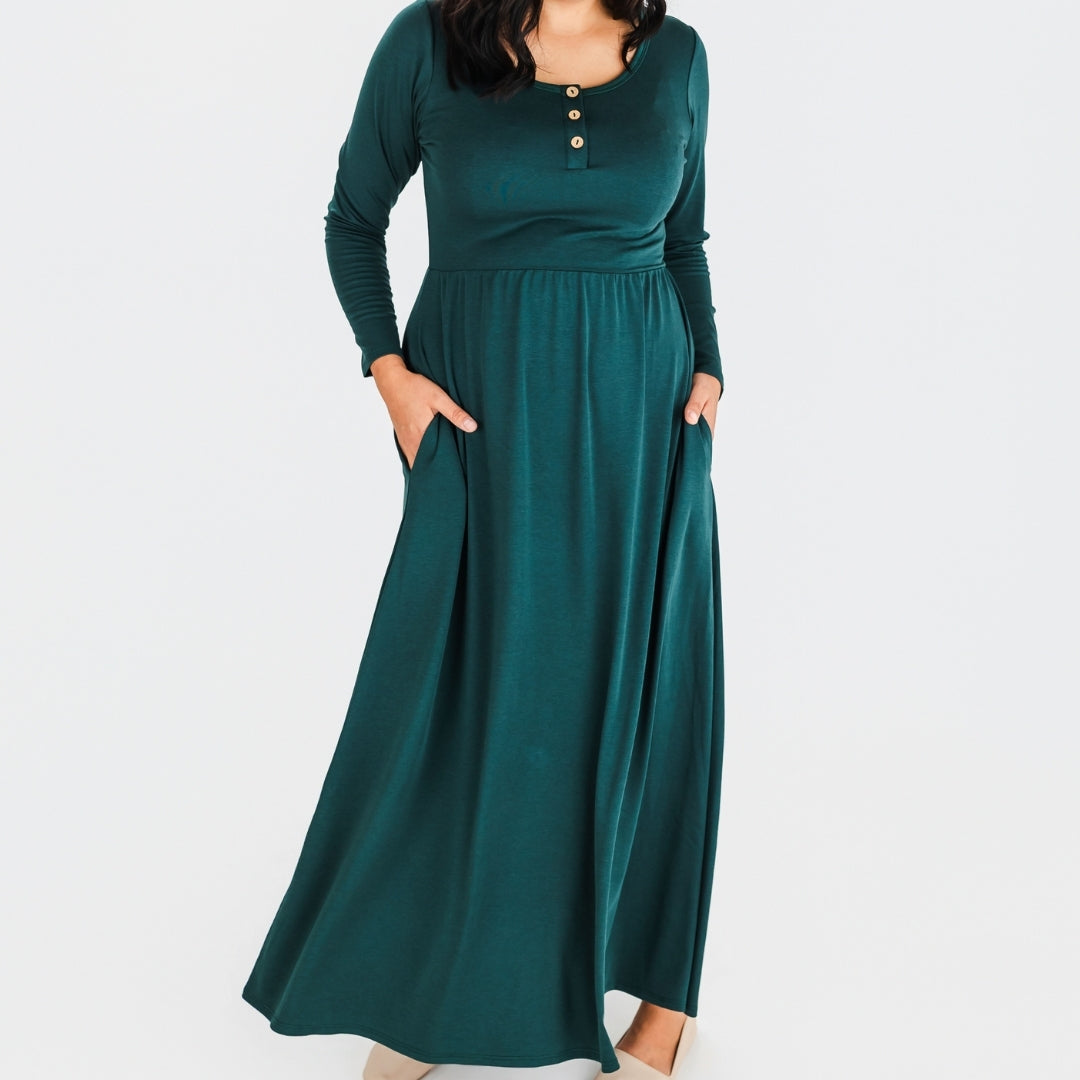 Ladies' Bamboo Long Sleeve Fit and Flare Dress | Juniper-0