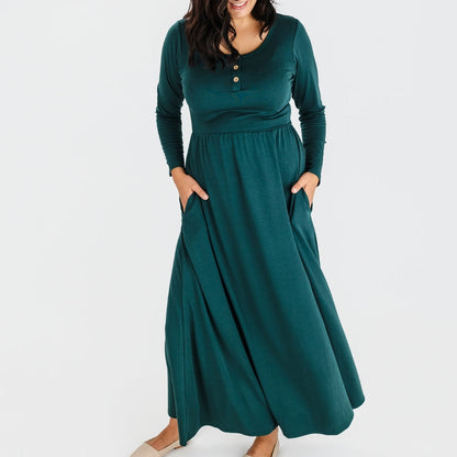 Ladies' Bamboo Long Sleeve Fit and Flare Dress | Juniper-1