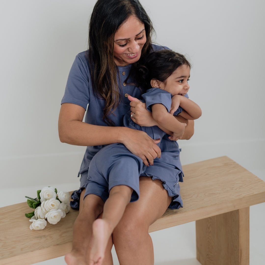 Baby/Kids 2-Piece Bamboo Short Sleeve Henley Lounge Set-2