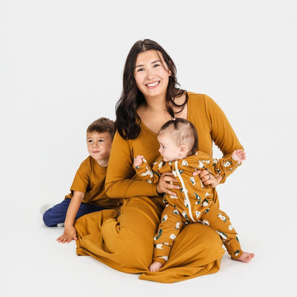 Ladies' Bamboo Long Sleeve Fit and Flare Dress | Umber-3