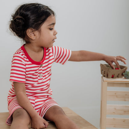 Baby/Kids 2-Piece Bamboo Short Sleeve Henley Lounge Set-4