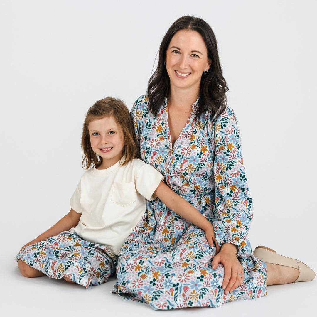 Ladies' Bamboo Puffed Sleeve Dress | Floating Floral-4