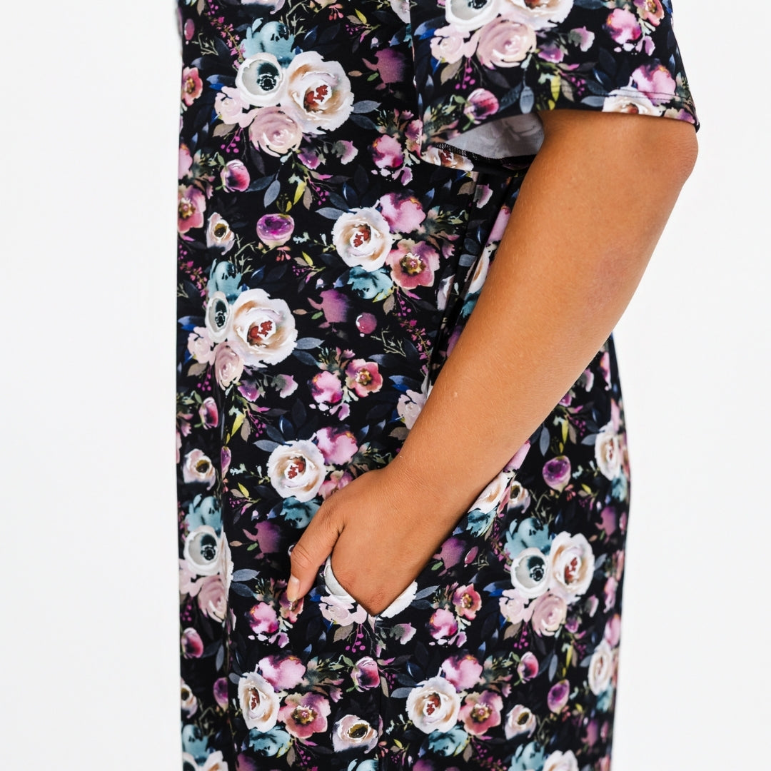 Ladies’ Bamboo Winslow Dress with Placket | Watercolour Floral-1