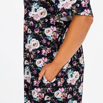 Ladies’ Bamboo Winslow Dress with Placket | Watercolour Floral-1