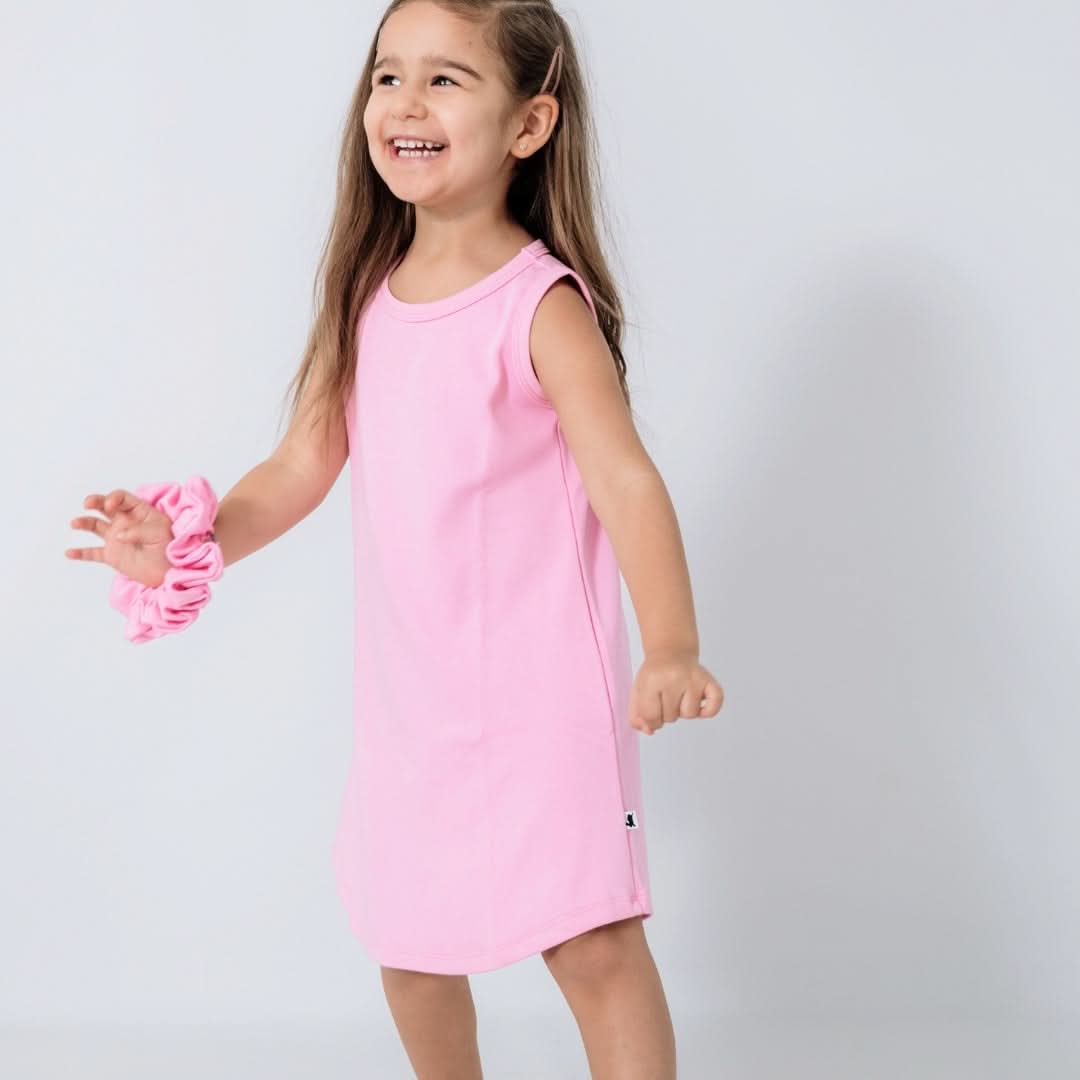 Kids' Bamboo Tank Shift Dress | Taffy Pink-2