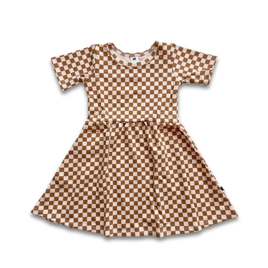 Baby/Kids' Bamboo Daphne Dress | Blush Checkers-0