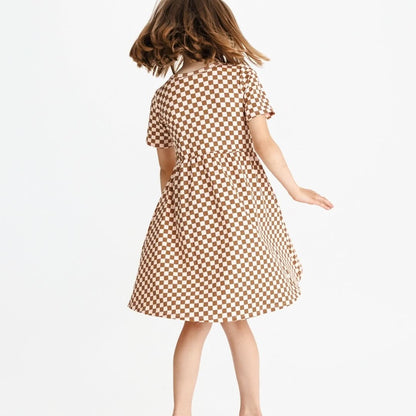 Youth Bamboo Daphne Dress | Blush Checkers-2