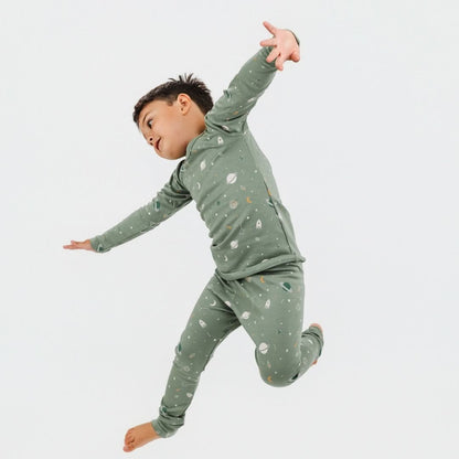 Youth 2-Piece Bamboo Long Sleeve Snug-Fit Lounge Set | Outer Space-3